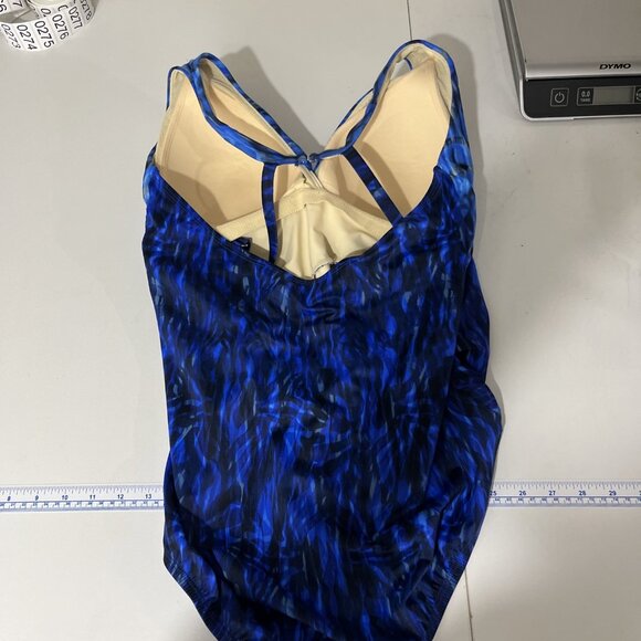 Miraclesuit Blue Patterned One-Piece Suit in Women's Size 14 - Picture 8 of 10